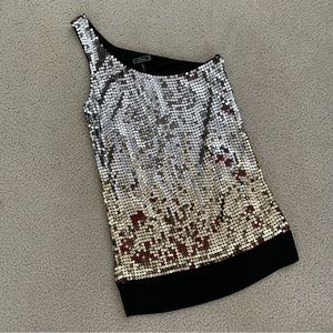 NWT Guess one shoulder sequined top Size M